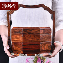 Large Red Acid Branches Food Box Hand Basket Chinese Red Wood Tibeam Box Retro Wedding Multilayer Solid Wood Snack Box Dried Fruit Box