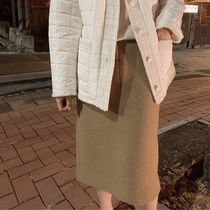 Place of the spot = Joo Korea thickened wool with high waist display slim temperament with long half body dress D