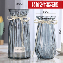 Silver Willow special vase desktop high-end luxury living room decoration thickened exquisite large glazed glass flower arrangement glass