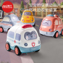 New Manlong childrens toy car boy engineering car police car 1-2-3 years old baby educational toy inertial car