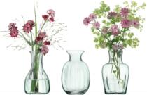 LSAInternational Mia Mini vase Three H11cm recyclable parts optical fiber x3 transparent decoration