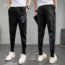 2020 new mens pants Korean version of net Red fashion wild social spirit guy summer reflective casual pants thin