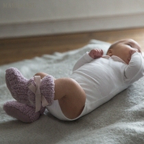 MARLMARL baby imitation lamb suede lacing school of socks baby autumn and winter warm thickening socks booties01