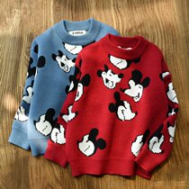 (Broken Yard clear cabin) girl sweaters childrens sweater children foreign air line clothes big child retro sweatshirt childrens clothing