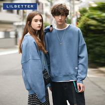 Lilbetter sweater mens fashion brand couple ins Korean version round neck pullover jacket loose top velvet sweater