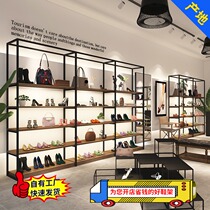 Shoe store Shoe rack display rack Store Commercial childrens shoe store Floor-to-ceiling clothing store Wall-hanging shoe shelf bag