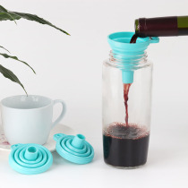 Food grade silicone folding funnel telescopic long neck Kitchen oil leakage Household liquid dispensing Oil grid dispensing