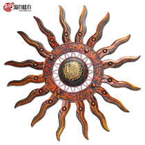 Peach wood big sun European wall decoration Wall-mounted three-dimensional crafts pendant wall decoration Entrance hanging home wall decoration