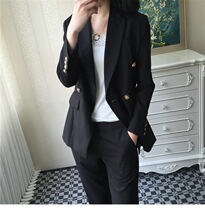 2021 black blazer womens fat mm200 kg size slim temperament suit suit suit set two-piece business