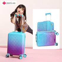 Childrens suitcase Mini 14 inch small child pull bar box cute female small password box small girl light small number 16