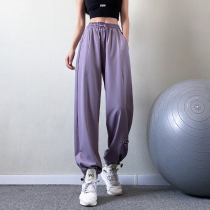 Fitness girl loose sports pants bunch foot autumn and winter New slim running quick dry yoga trousers high waist Net red tide