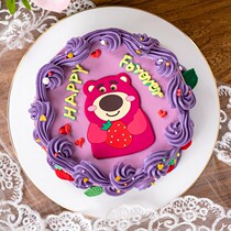 Internet celebrity Korean retro baking cake decoration soft rubber strawberry bear decoration birthday party cartoon bear dress up