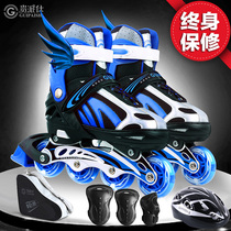 Guipa Shi inline roller skates childrens full set 3-5-6-8-10-year-old roller skates adjustable for adult men and women