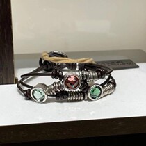 The State now does not deback Spain UNOde50 Color Crystal Bull Leather Multilayer Bracelet Handmade Silver Plated Personality