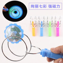 Colorful luminous rotating gyro toy hand-turned yo-yo stalls hot selling gorgeous lights magnetic track gyro