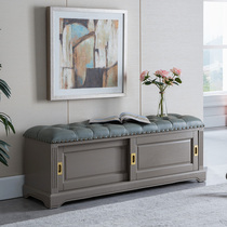 American solid wood changing shoes stool minimalist light and luxurious home doorway Multi-functional table Shoe cabinet stool for door entry into the shoes stool