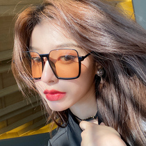 Retro 2022 new large-frame sunglasses female net red street shot big face round face thin anti-ultraviolet sunglasses