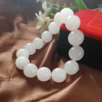 Xinjiang Hetian Jade ball bracelet Kunlun White Jade string