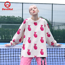 DEVIL NUT tide card demon 21 autumn and winter men and women couples long sleeve T-shirt