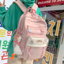 School bags for female junior high school students with large capacity impact color design sensory primary school students in third to sixth grade high school students multi-layer shoulder bag