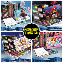 Picker Music Spider-Man Painting Gift Box Painting Tool Set Frozen Toys Childrens Watercolor Pen Set