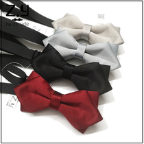 Pure-colored bow tie child bow tie shirt butterfly bow tie best man wedding groom boy extended with black