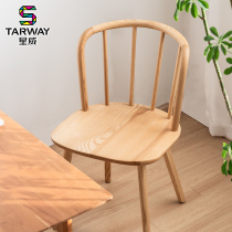 Solid Wood Windsor Chair Dining Chair New Chinese Chair Circle Chair Nordic Desk Stool Home Chair Back Chair Princess Chair