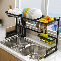 Stainless steel kitchen rack drying bowl sink dish drain rack kitchenware storage rack kitchen drain rack