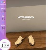 (Lu Xiaopu) welfare ~ Roman Baotou half slippers in the summer of 2021 New woven flat bottom cool