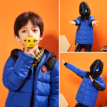 Cotton clothes boy with glasses in winter tennis red children with hat thickened down cotton clothing Spider-Man jacket cotton padded jacket