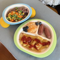 Japan Edison smart dinner plate third order 5-7-9 months with duck feet anti-dumping safe and cute childrens tableware