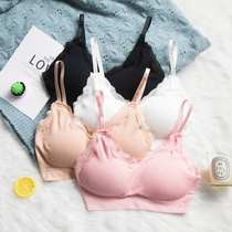 Korean version of breast wrap chest chest student girl underwear women without steel ring gathered thin lace hipster