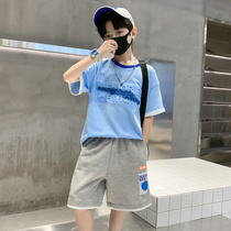 Boys summer clothing suit 2022 new summer boy short sleeve shorts clothes CUHK children sports handsome childrens clothes