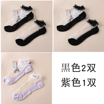 Deodorant summer high heels color lace socks Womens deodorant lace womens white trend thin versatile socks