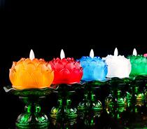 Battery colorful lotus fluttering candle lamp Buddha lamp simulation candle lamp ever light Buddhist supplies ornaments