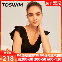 TOSWIM one-piece swimsuit womens belly thin sunscreen swimsuit fashion hot spring new swimsuit summer seaside Conservative