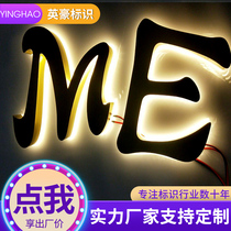 Stainless steel luminous word door sign outdoor billboard making backlit word acrylic light box mini word custom
