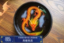 Pointed Red Fire Dragon Chinese Oriental five-claw dragon three-dimensional hand-painted ornaments Panlongge Amber painting resin painting