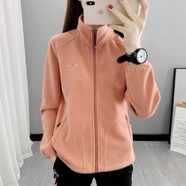 Heat warm outdoor grab jacket men and womens grain jacket zipper sweater loose winter cold protection collar