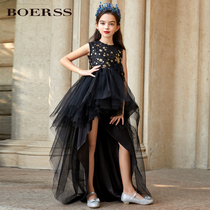 BOERSS girl dress Princess dress children puffy gauze tail tail foreign style catwalk host banquet noble dress