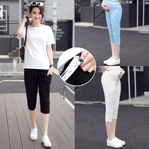 Pregnant women pants summer fashion cotton linen Capri pants casual wear slim pregnant womens pants summer feet thin pregnant womens pants