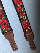 Handmade Joker Red Rose Baltic Band Suitable for all sizes Guitar Bass Adjustable Guitar Shoulder Strap