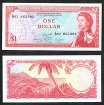 Ren Qitang #667383)1965 Eastern Caribbean 1 yuan (number B83 young Queen version new banknotes