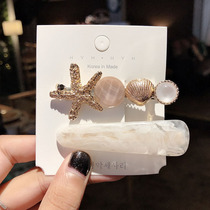 Starfish shell girl heart hairclip adult banghai clip edge clip Net red Korea simple top clip side back head hair card