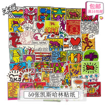 50 pieces of street art Keys Haring personality handbook sticker Keith Haring thermos cup notebook decoration