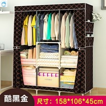 Long 1 meter 100cm wide 45 high 160 single fabric dormitory non-woven wardrobe medium solid wood zipper simple one