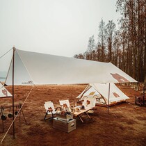 Exquisite pastoral flute Line Friends joint era canopy sunscreen polyester family camping multi-person awning