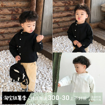 2021 autumn clothes new children pure cotton white shirt boy baby long sleeve shirt Korean version casual blouses foreign air