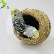 Ha bird straw woven birds nest Xuanfeng peony tiger skin Parrot Bird Pearl grass nest toy bird nest hanging nest breeding box