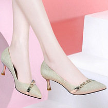 2022 Spring and Autumn New autumn autumn shoes in heel heel heel slippers and fashion leather shoes